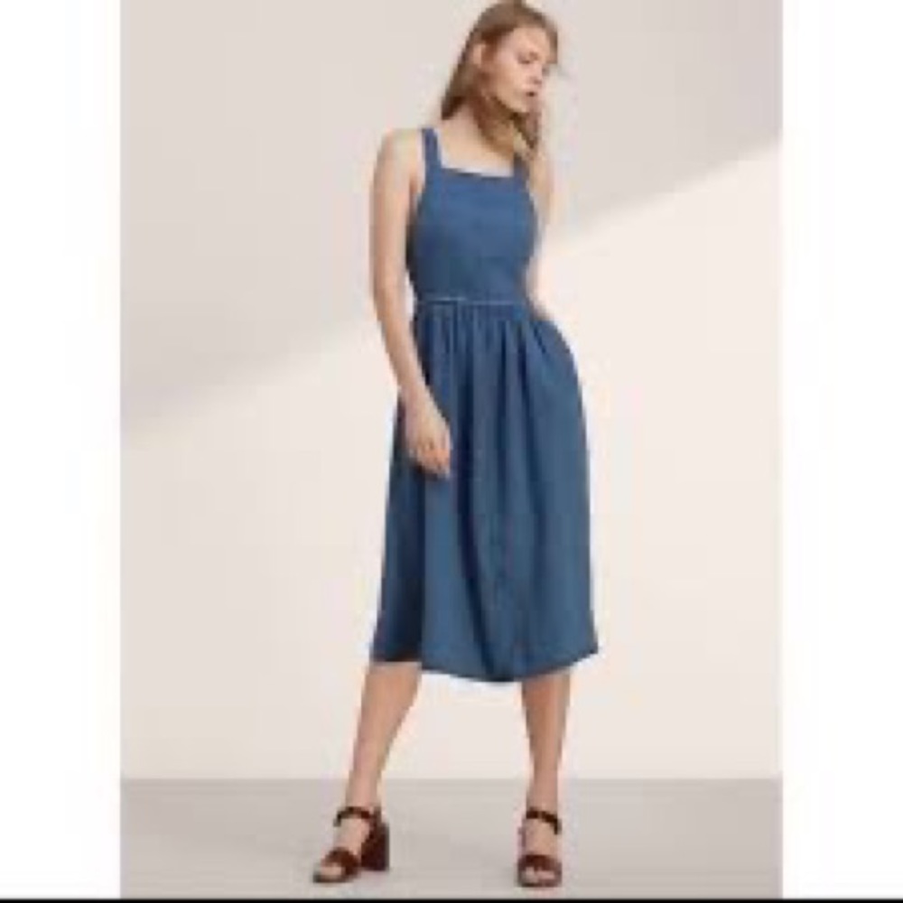 Aritizia Wilfred Denim Pinafore Dress